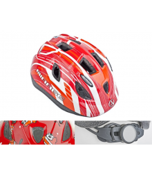 Шлем с сеточкой Mirage 126Red INMOLD детский/подр. 11отв. красно-белый 48-54см (10) AUTHOR