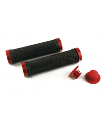 Ручки 3-156 на руль CL0201 резиновые 130мм с 2 фиксат. черно-красные анодир. CLARK`S